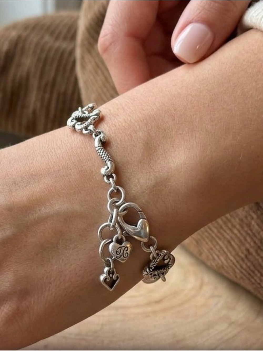 Brighton Silver-Tone Heart Link Charm Bracelet - Picture 2 of 5